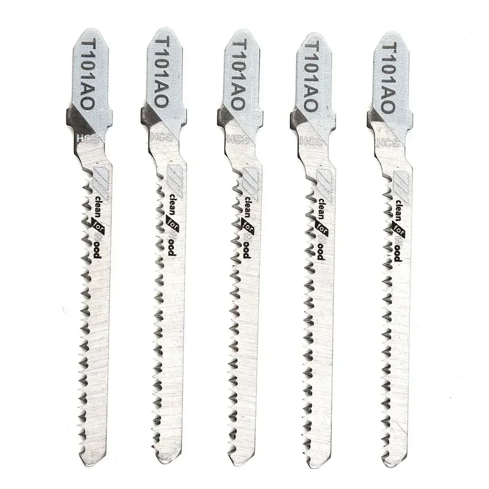 5pcs/set T101AO 4inch HCS T-Shank Jigsaw Blades Curve Cutting Tool For Cutting Wood Plastic Metal Steel Jigsaw Blade Set