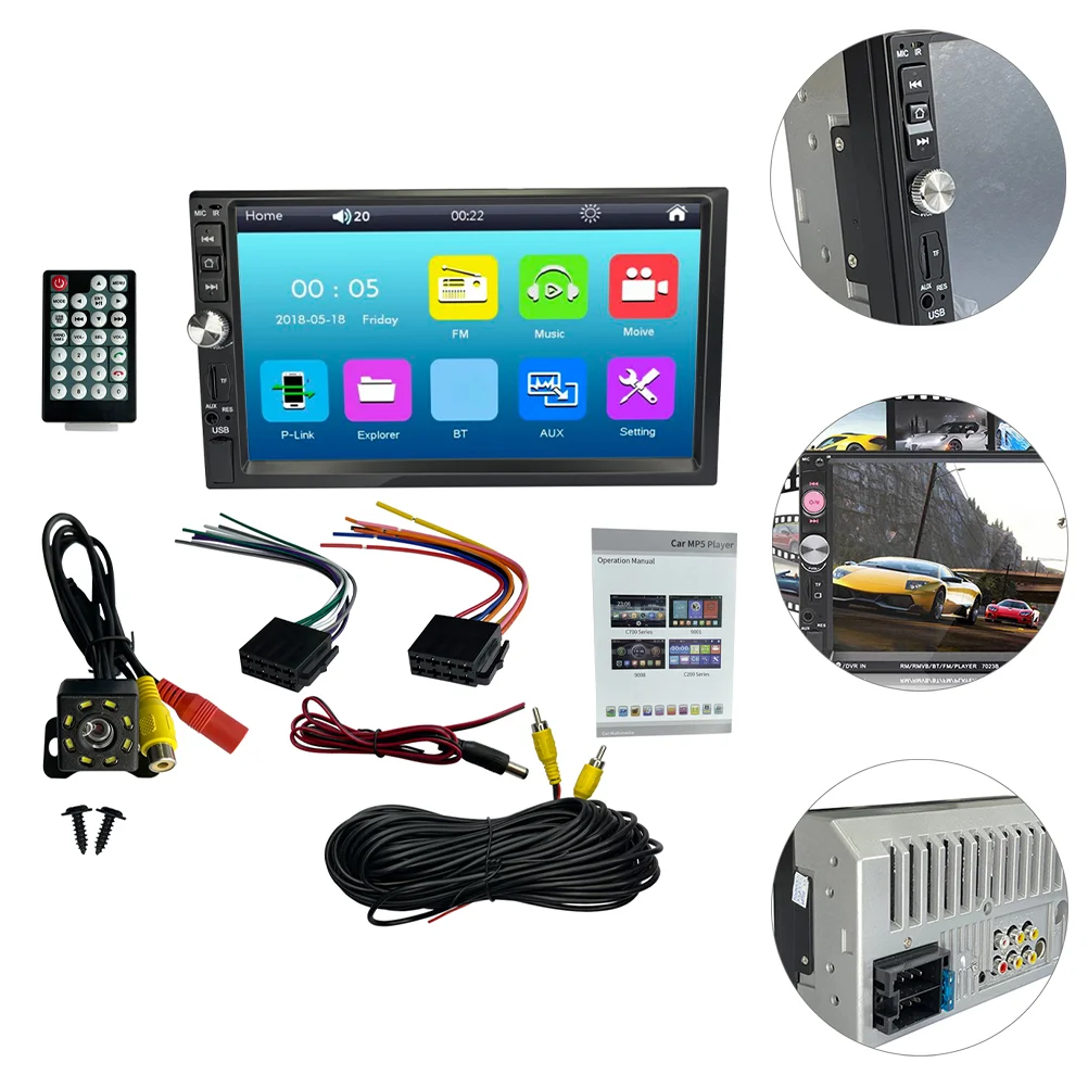 

Car Mp5 Player Receiver with Rear Camera Touch Screen for Auto Plastic