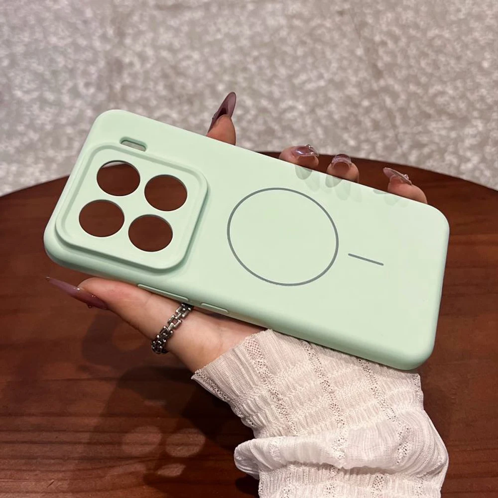 Vibrant Liquid Silicone Shockproof Magnetic Phone Case, Compatible with Magsafe Wireless Chargers