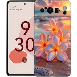 Elegant Floral & Leaf Design Shockproof Phone Case - Soft Silicone TPU Black Cover - Pixel 8 Pro (A1)