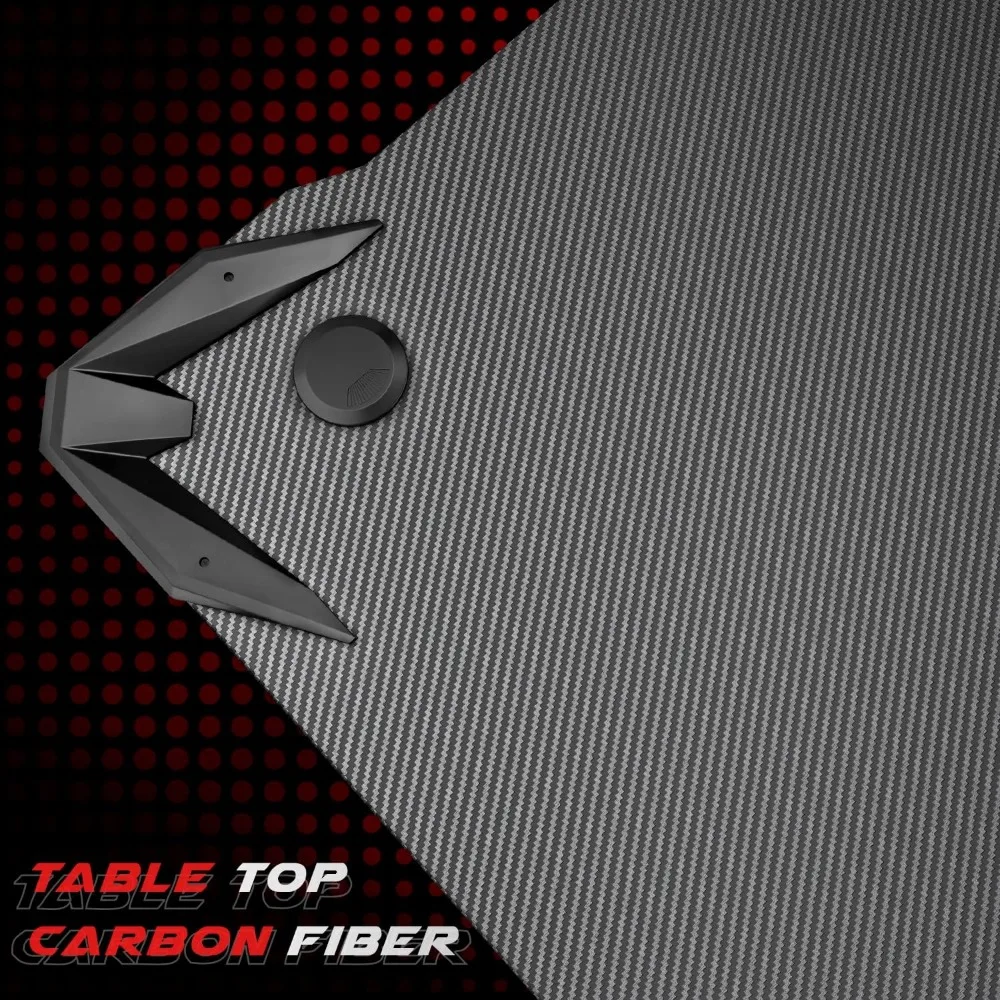 Gaming Desk Computer Desk with Carbon Fiber Surface, Gaming Table Z Shaped PC Home Office 63in, Computers Desks 4