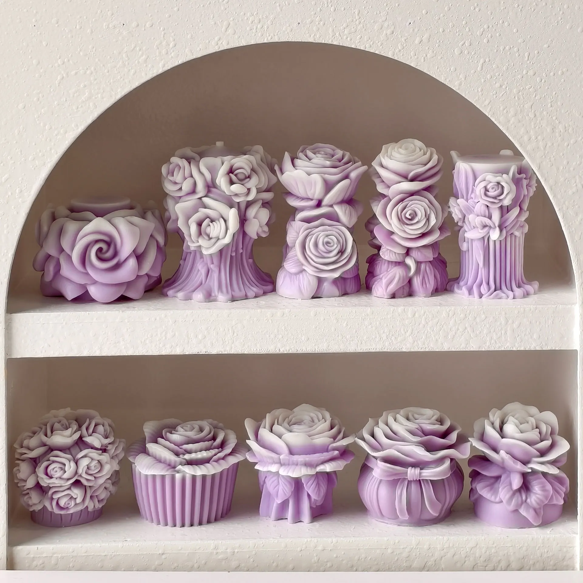 Twin Rose 3D Aromatherapy Candle Mold – Handmade Silicone Mold for Valentine’s Day Styl... - SKU CBDM1123 - UGI Packaging