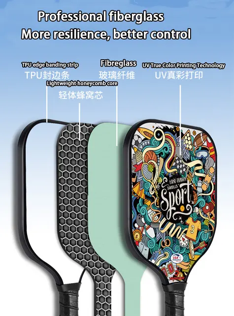 1set USAPA Approved Thermoformed Unibody T700 Raw Carbon Fiber Pickleball Paddle Spin For Adult and children's Pickleball Paddle 3