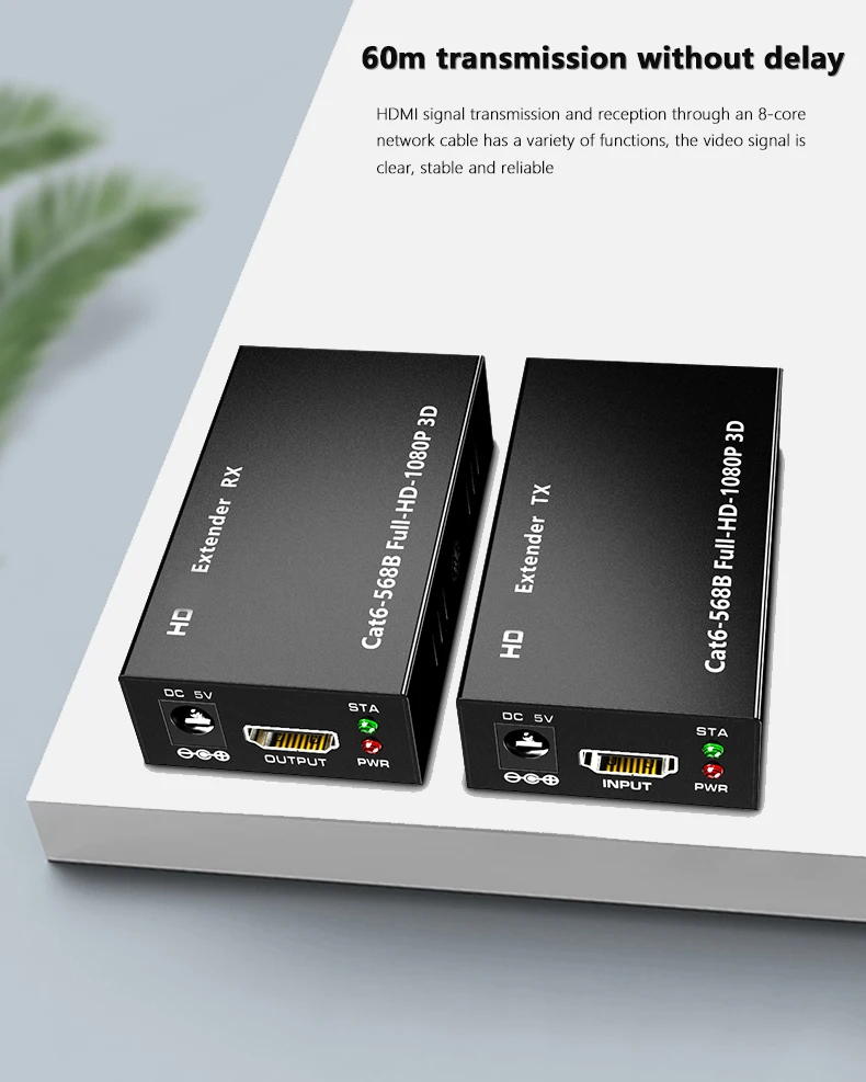 Extender 60M Rj45 1080P Extender Di Rete Compatibile Con Hdmi Di Cat5E Cat6 Lan Extensor Per Ps4 Apple Tv Pc Laptop Hdtv