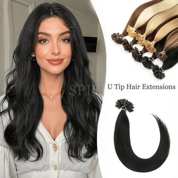 Dark Brown U Tip Hair Extensions Real Machine Remy Human Hair 12-20Inch 50pcs/30g/pack Light Weight Straight Fusion Keratin Hair