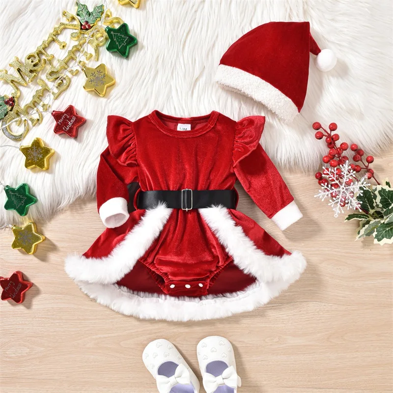 baby girl christmas dress 0-3 months Toddler Romper – Velvet Santa Claus Long Sleeve Princess Outfit With Hat Infant Baby Girl Christmas Select Size:41 spring-step-men Crochet velvet emerald green bridesmaid