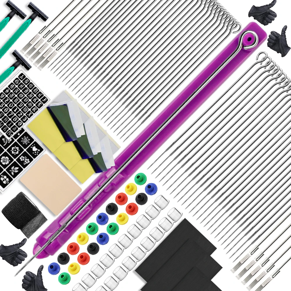 3D Hand Poke and Stick Tattoo Kit Tattoo Needle Holder DIY Stick Poke