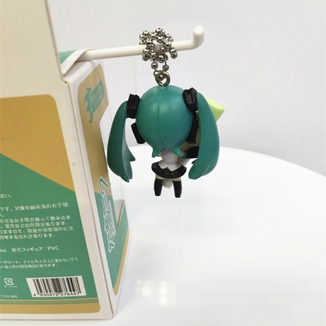 4cm Hatsune Miku Keychain Keyring Kawaii Gift for Girls Anime Figure Super Cute Unique Kids Key Chains for Backpacks 5