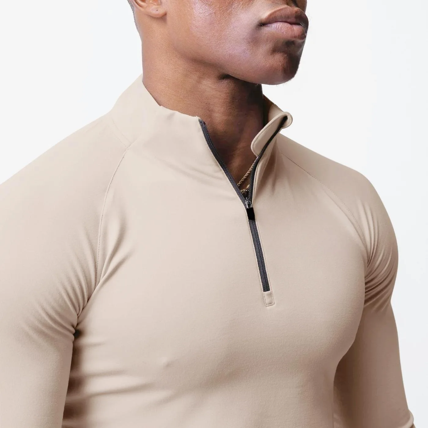 Fitness T-shirts Quick Drying Fitness Suit, Men's Turtleneck Slim Fitting Half Zippered Training Long Sleeved Sports T-shirts