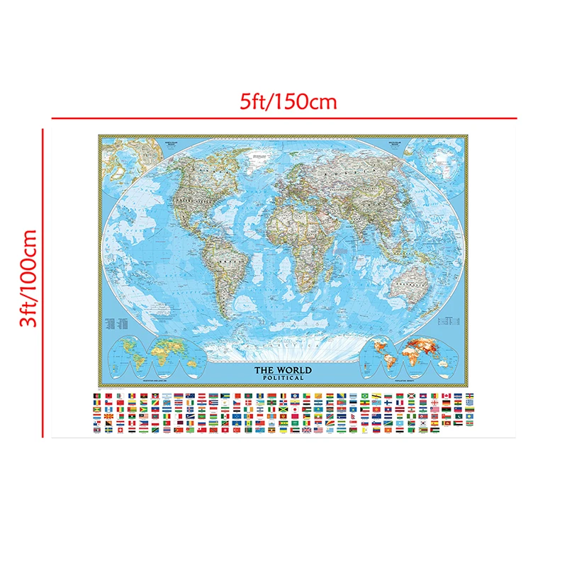 Рисунок 3 - Плакат с картой мира 150x100 см