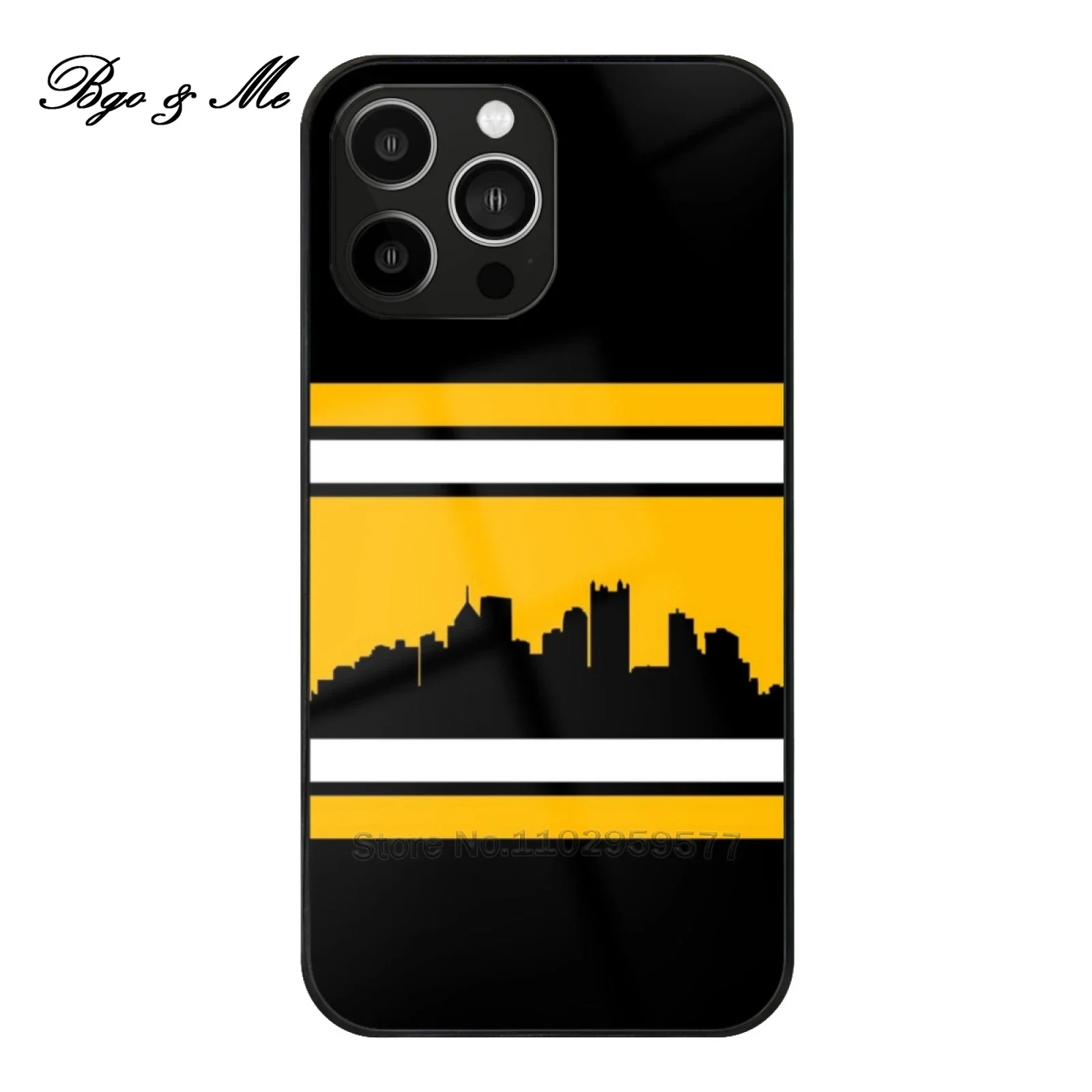 Steelers Home Stripe Custodia In Vetro Temperato Di Lusso Per Iphone 15 14 13 12 Pro Max Soft Cover Steelers