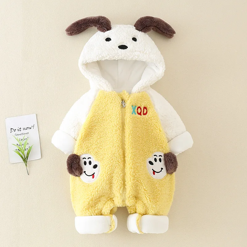 Baby Onesie Autumn and Winter Boys and Girls baby clothes Cotton-Padded Suit Thickened Warm Winter Hooded outerwear