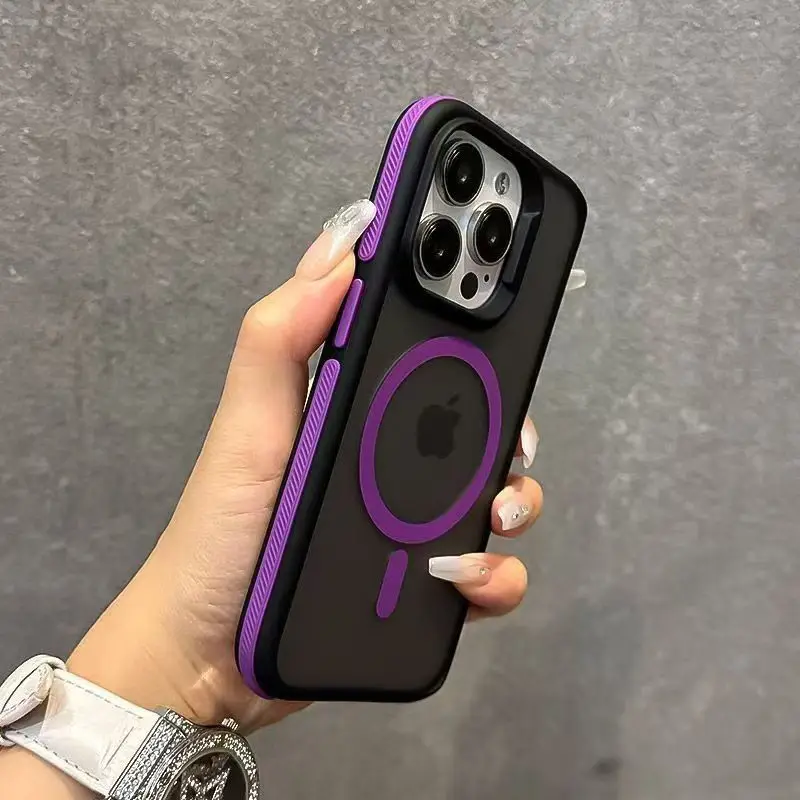 Luxury Magsafe Matte Translucent Magnetic Phone Case with Wireless Charging Capability