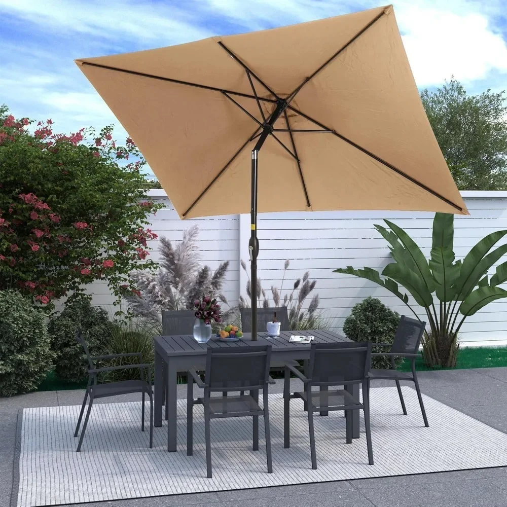 10FT x 6.5FT Patio Umbrella with Tilt & Crank 2