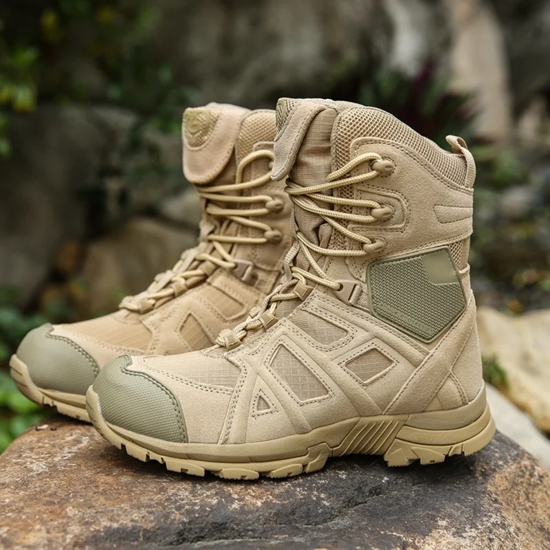 GerDulskip-Bottes de randonnée respirantes pour hommes, chaussures de désert, entraînement militaire, escalade, extérieur, armée, non ald