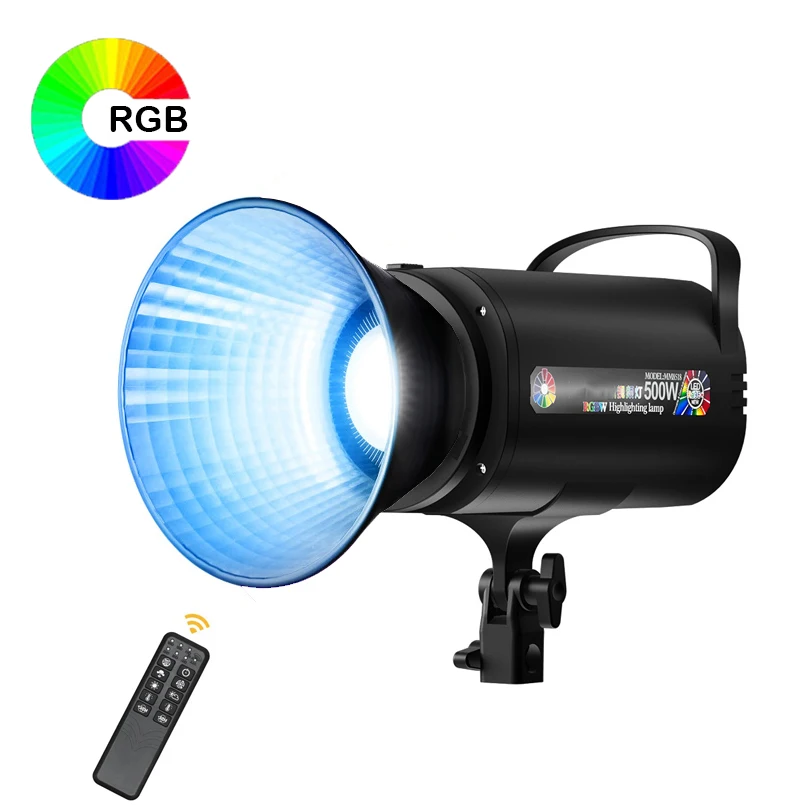 RGB 500W Multi Functional Photography Fill Light LED Video Light Remote Control COB Sun Lamp for Portrait Flash Studio Youtube