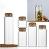 1X 25/30/35/50/55/70/80/90/125/150/180ml Glass Bottle With Cork Candy Spice Glass Jars Art Craft Wedding Favors 11 Sizes U-pick 1
