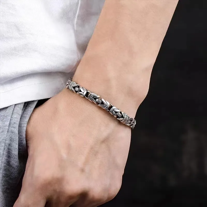 Factory Price S925 Vintage Silver Color Handmade Bracelet