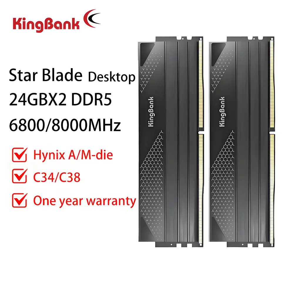 KingBank memoria ram 24GBX2 DDR5 6800MHz/8000MHz Gaming