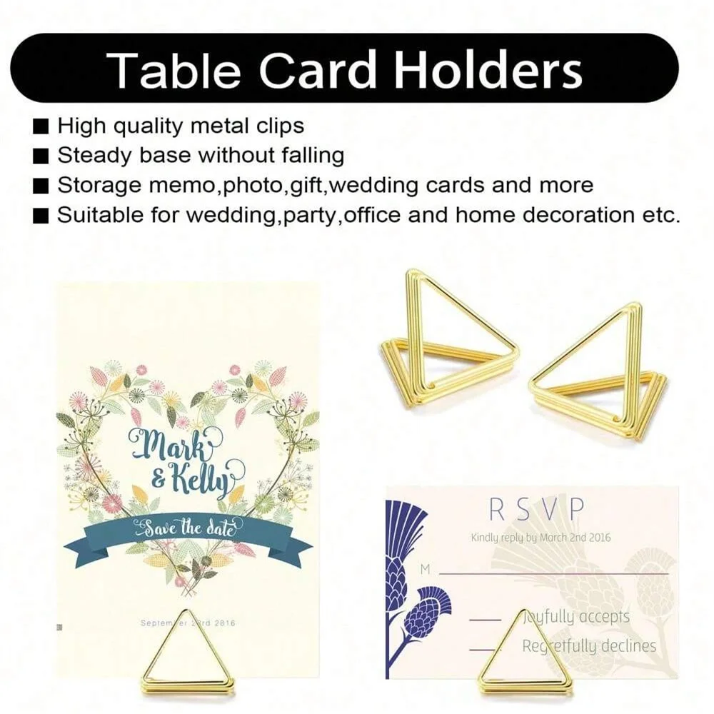 Triangle-shaped place card holders Table number holders for weddings suitable for centerpieces anniversary parties 10pcs place card holders,place cards