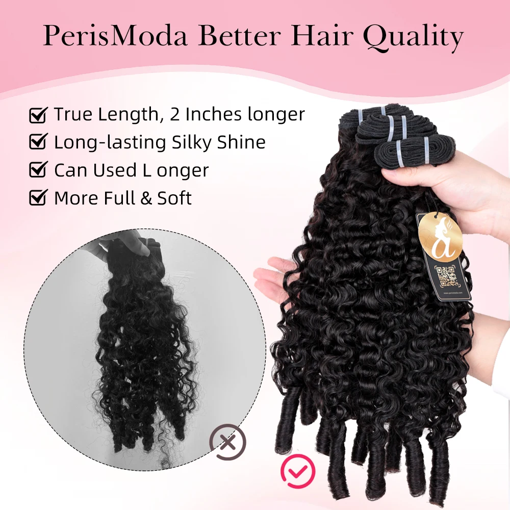 PerisModa 15A Burmese Curly Bundles 100% Human Hair Bundles Pix Curly Bundles Raw Unprocessed Human Hair Extensions 1/3/4 Pcs 6