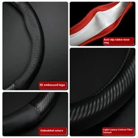 Car Anti-slip Leather Steering Wheel Cover For Peugeot 107 108 206 207 208 301 307 308 406 407 408 508 607 106 3008 4008 5008 GT 3