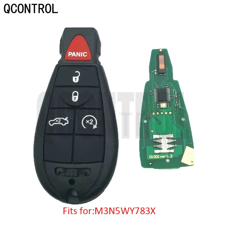 QCONTROL 433MHz Vehicle Smart Key for Chrysler 300 Town & Country M3N5WY783X/I YZ-C01C Chip ID46 Frequency