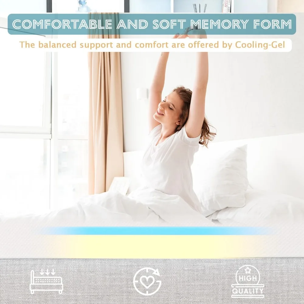6 Inch Mattress, Gel Memory Foam Full Mattress, Pressure Relieving, Cooling Gel Foam, Mattress in a Box, Certipurr-Us Certified 4
