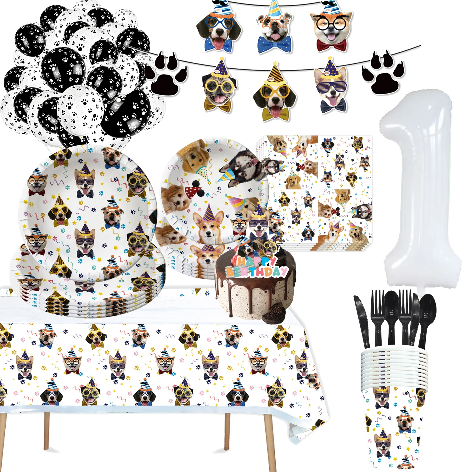 Puppy Dog Themed Birthday Party Decorations Paw Party Supplies Banner