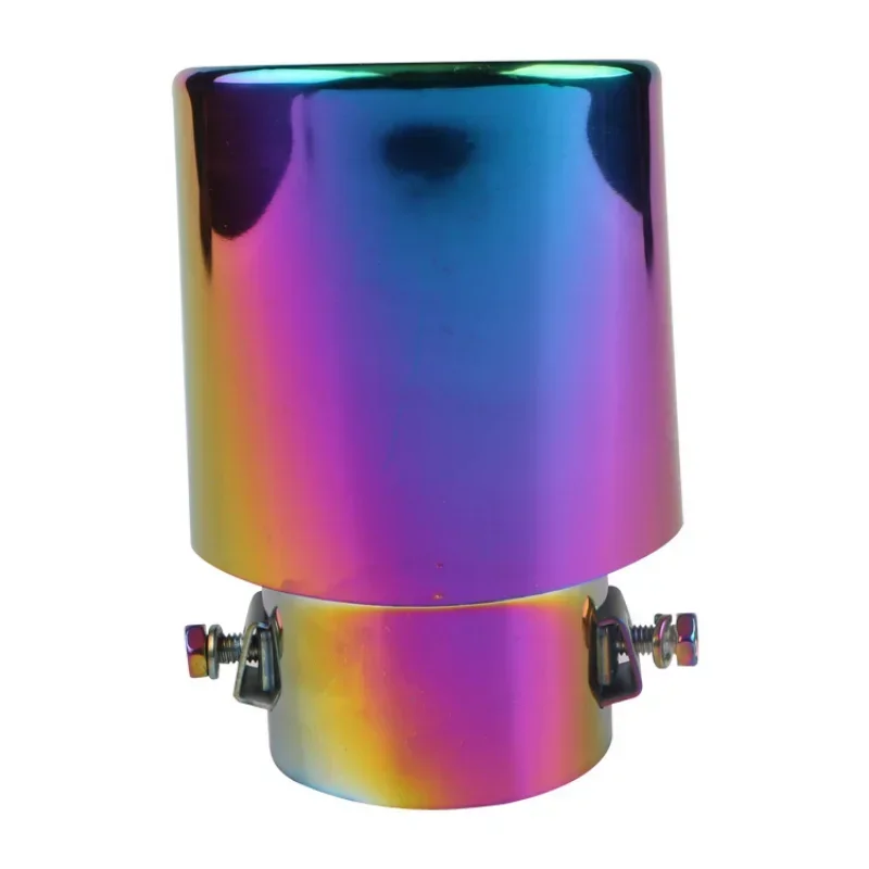 Exhaust Pipe Tip Tail Pipe Muffler Universal Car Exhaust Muffler Tip Round Stainless Steel Car Tail Rear Chrome Round Exhaust Pipe Tail Muffler Tip Pipe