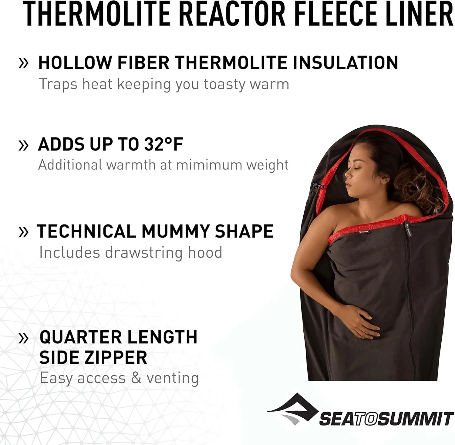 to Summit Reactor Insulated Sleeping Bag Liner, Fleece (79 x 28)