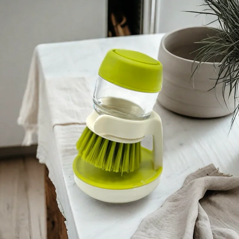 Press the self-refill cleaning brush Dishwashing brush, household non-stick dishwashing brush, with stand Kitchen cleaning produ 4