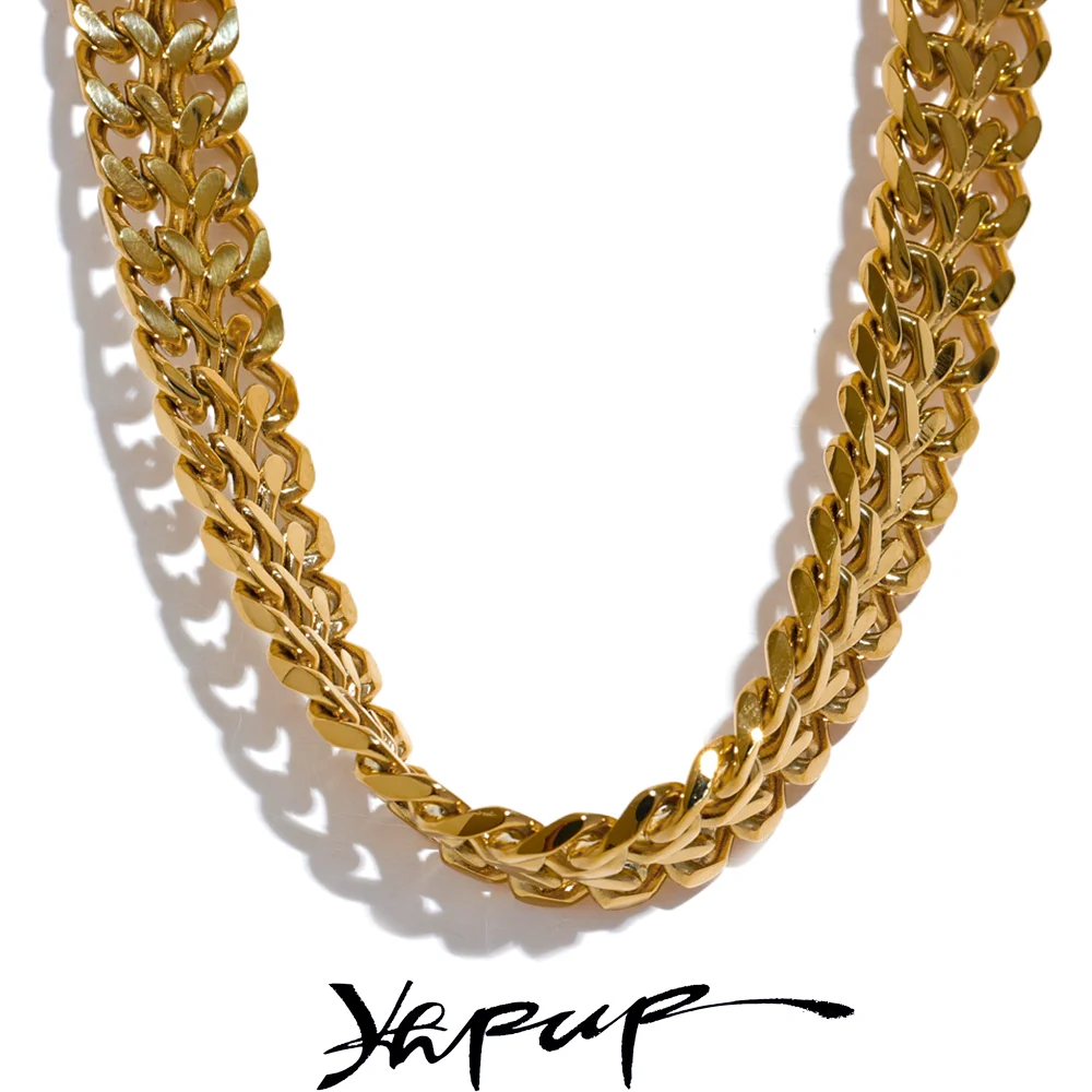 YhpupHighGradeDetailedPolishedStainlessSteelWideChainCuban