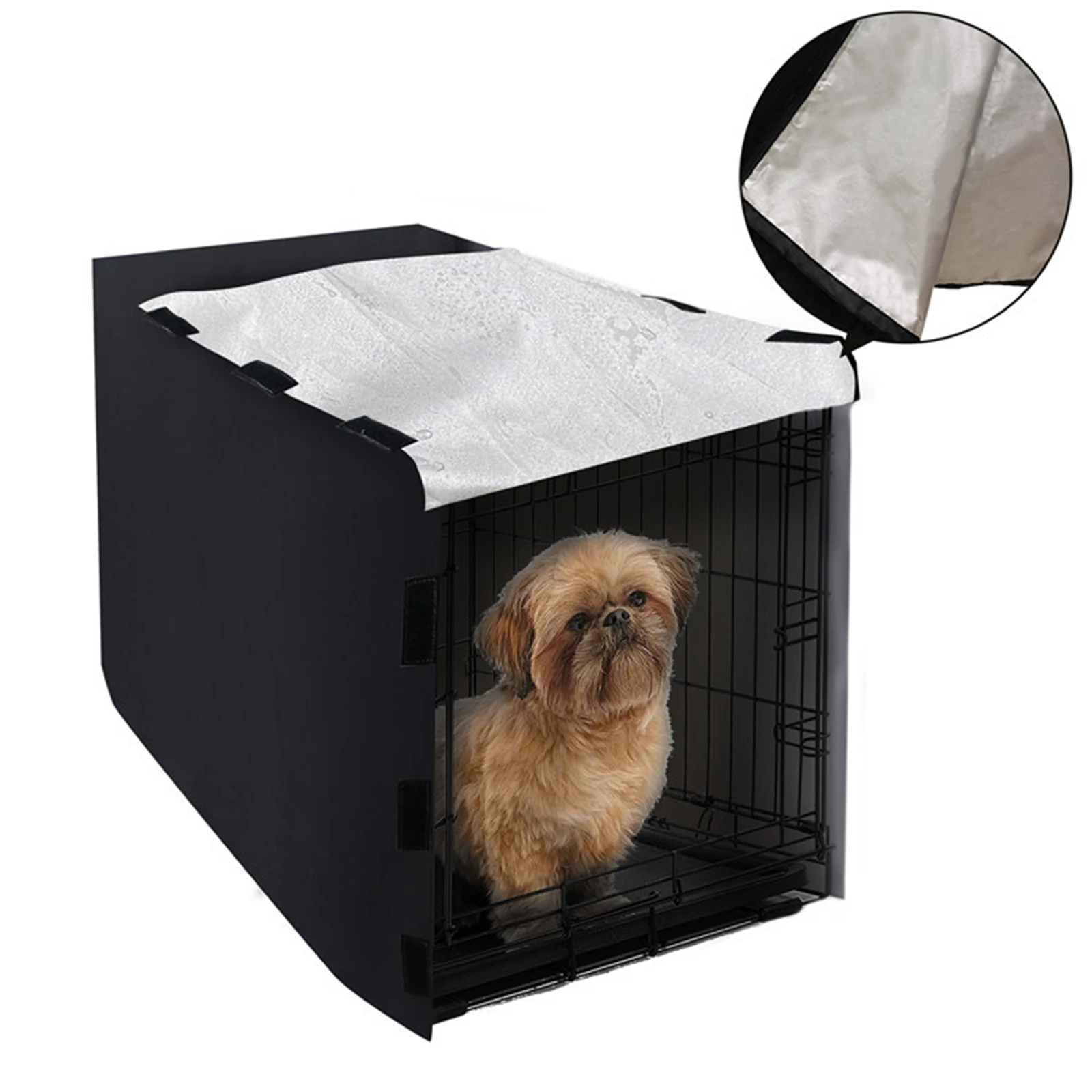 Dog Crate Cover 4 Sides Open Dog Cage Cover Waterproof Pet Kennel Cover For Indoor Outdoor With