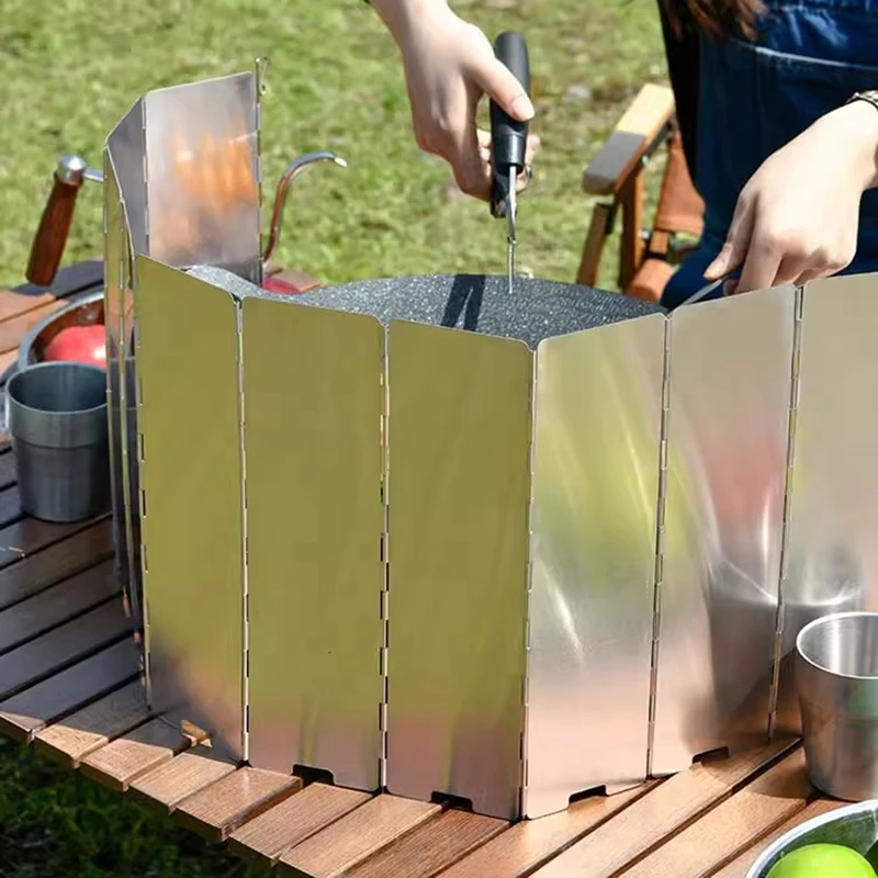 8/10/12/14/16 Plate Gas Stove Wind Shield Outdoor Picnic Cooking Burner Windproof Screen Tall Stove Windscreen Burner Windshield