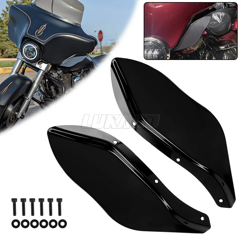 Black Fairing Air Deflectors For Harley Davidson Street Glide Electra Glide 1996-2013