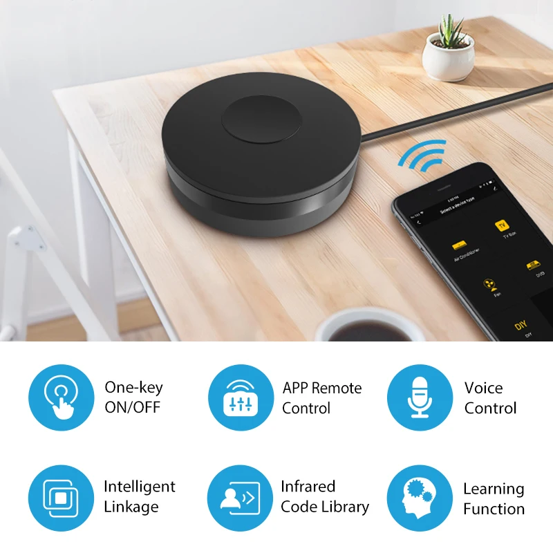 Tuya WiFi IR RF 리모컨 지원 Alexa Google Assistant 에어컨 TV 가전제품용 범용 컨트롤러