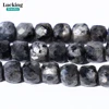 A+ Natural Larvikite Black Labradorite 6.5-7mm Square Faceted Silver Flash Beads for DIY Jewelry, Protection Stone Crafts 2
