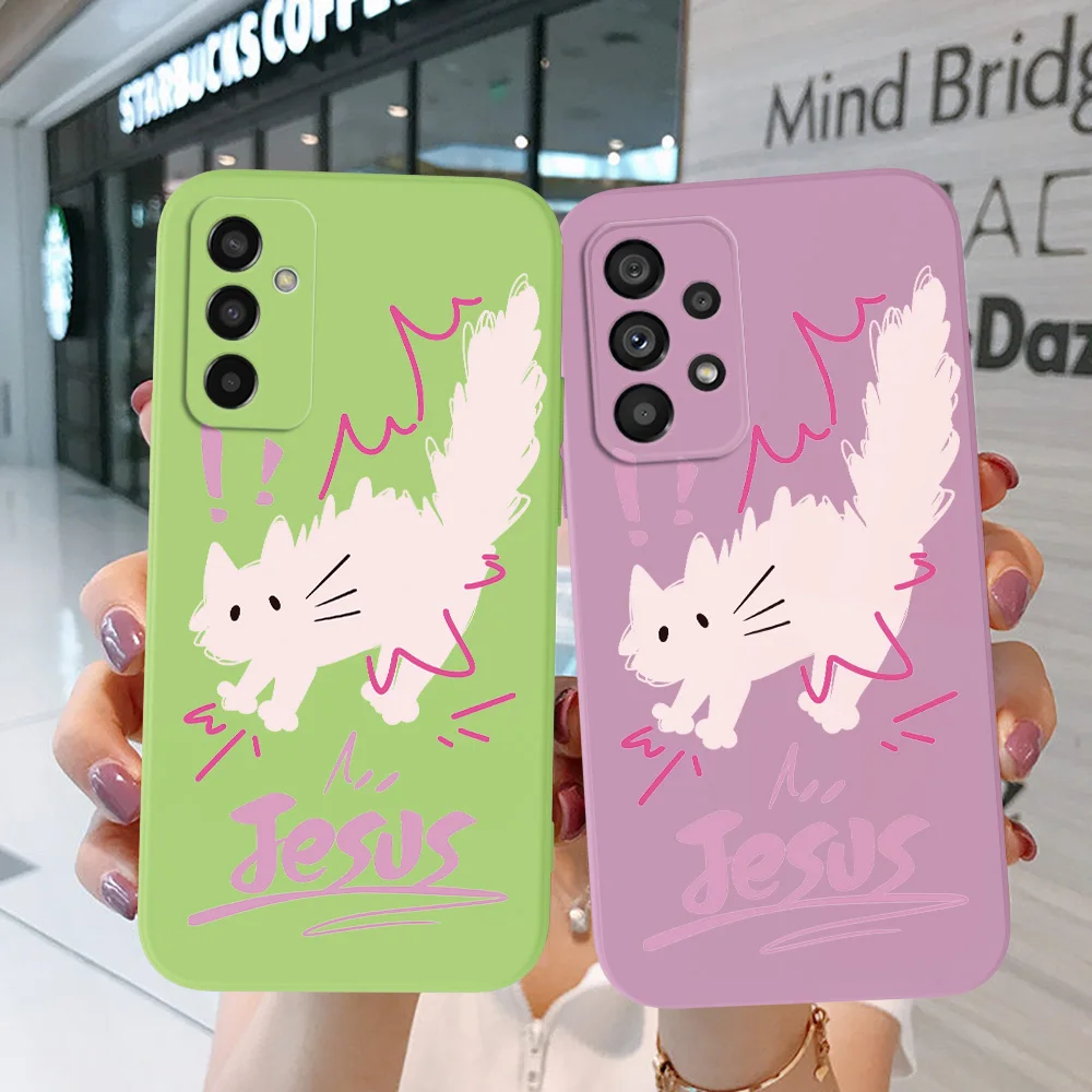 Custodia Per Samsung Galaxy J2 Core J2 J4 J6 J8 2018 Plus + Cover Per Telefono Soft Silicon Jesus Cat