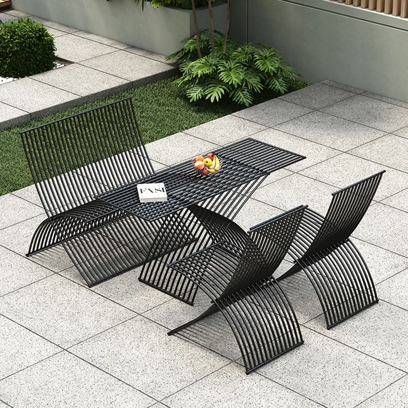 

Nordic Modern Simple Iron Wrought Outdoor Garden Chair Folding Patio Table Chair Balcony Leisure Meble Ogrodowe Furniture WKGC