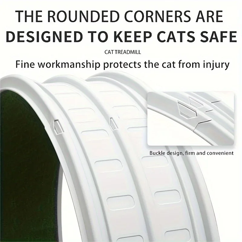 Extra-Large Silent Cat Exercise Wheel-Durable, Non-Electric Indoor Fitness Treadmill For Cats With Safety Locking Mechanism