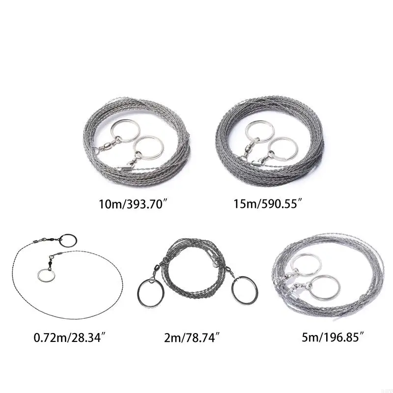 94PD Outdoor Hand-Drawn Rope 304 Stainless Steel Wire Camping Life-Saving Woodworking Super Fine Hand Wire 0.72M