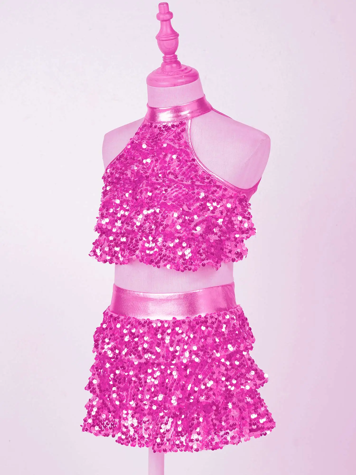 Tuta Da Danza Con Paillettes Per Bambina - Bodysuit Brillante Per Jazz, Latino E Danza Moderna - Foto 11