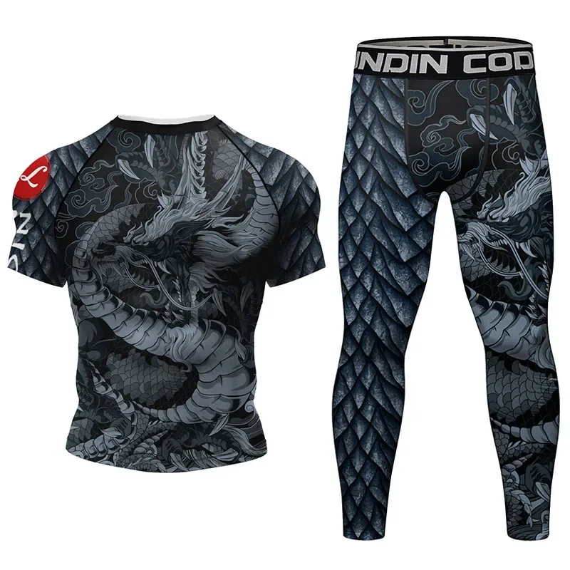 Mma Shorts Jiu Jitsu T-shirt Pant Sets Rashguard Bjj Full Body Mens Women Compression Boxing Jerseys Rash Guard Clothing Suits sports apparel mens t shirt
