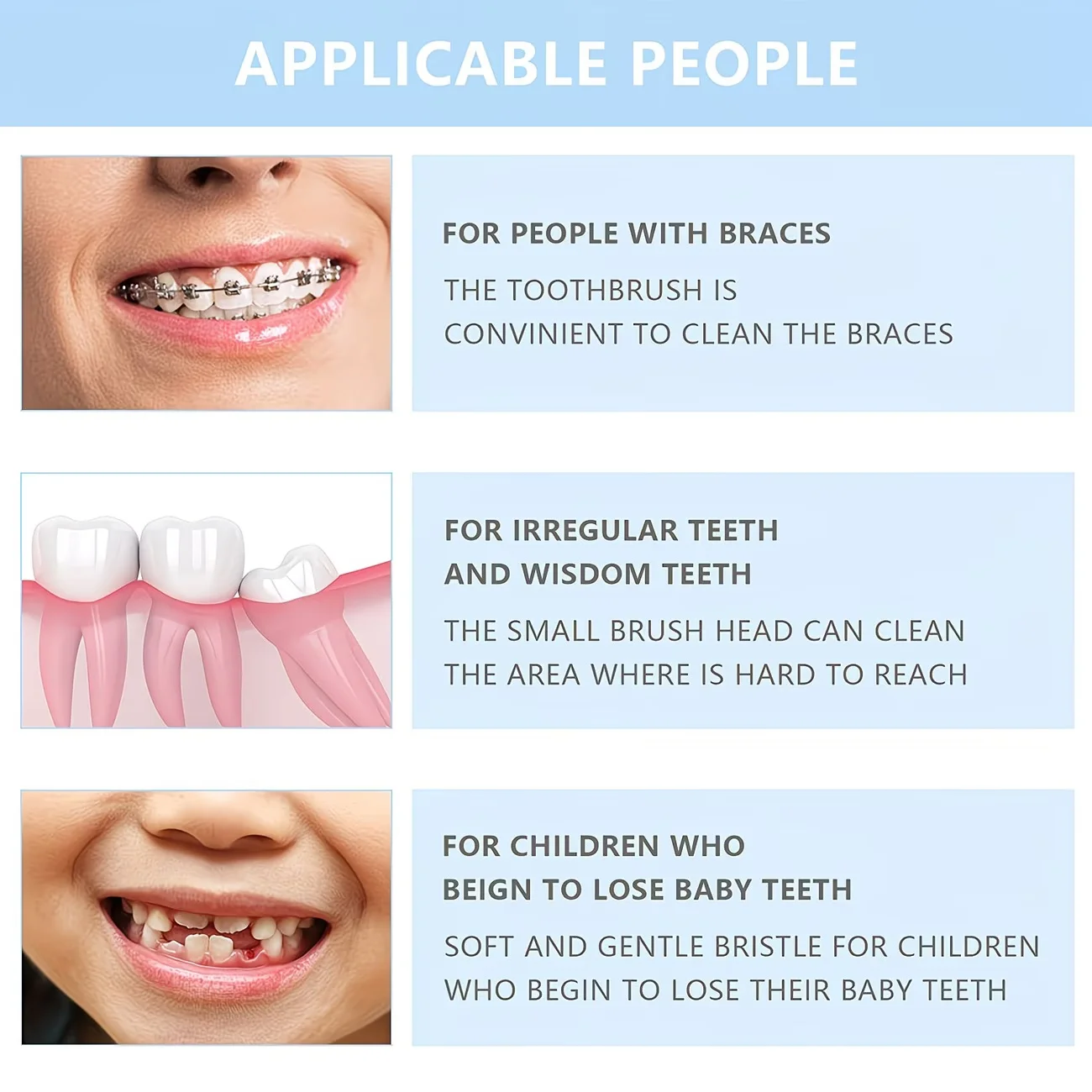 Orthodontic Braces Toothbrush with Single Tufted Pointed Head