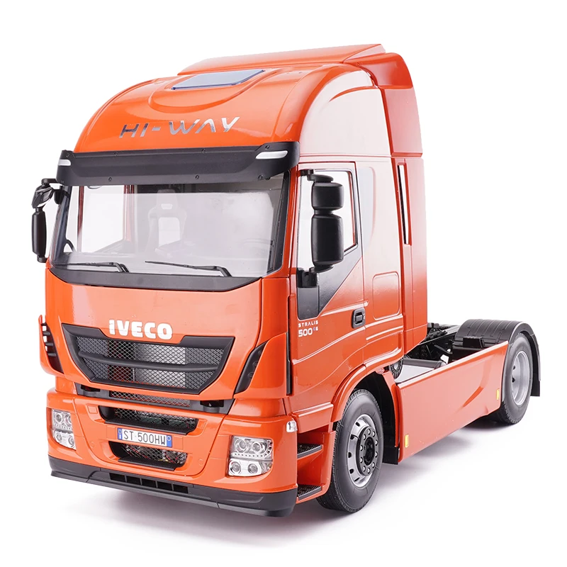 Trattore 1/12 Rc Trailer Original Factory Alloy Heavy Duty Truck Trailer Con Sistema Di Illuminazione Adult Rc Car Model Toys