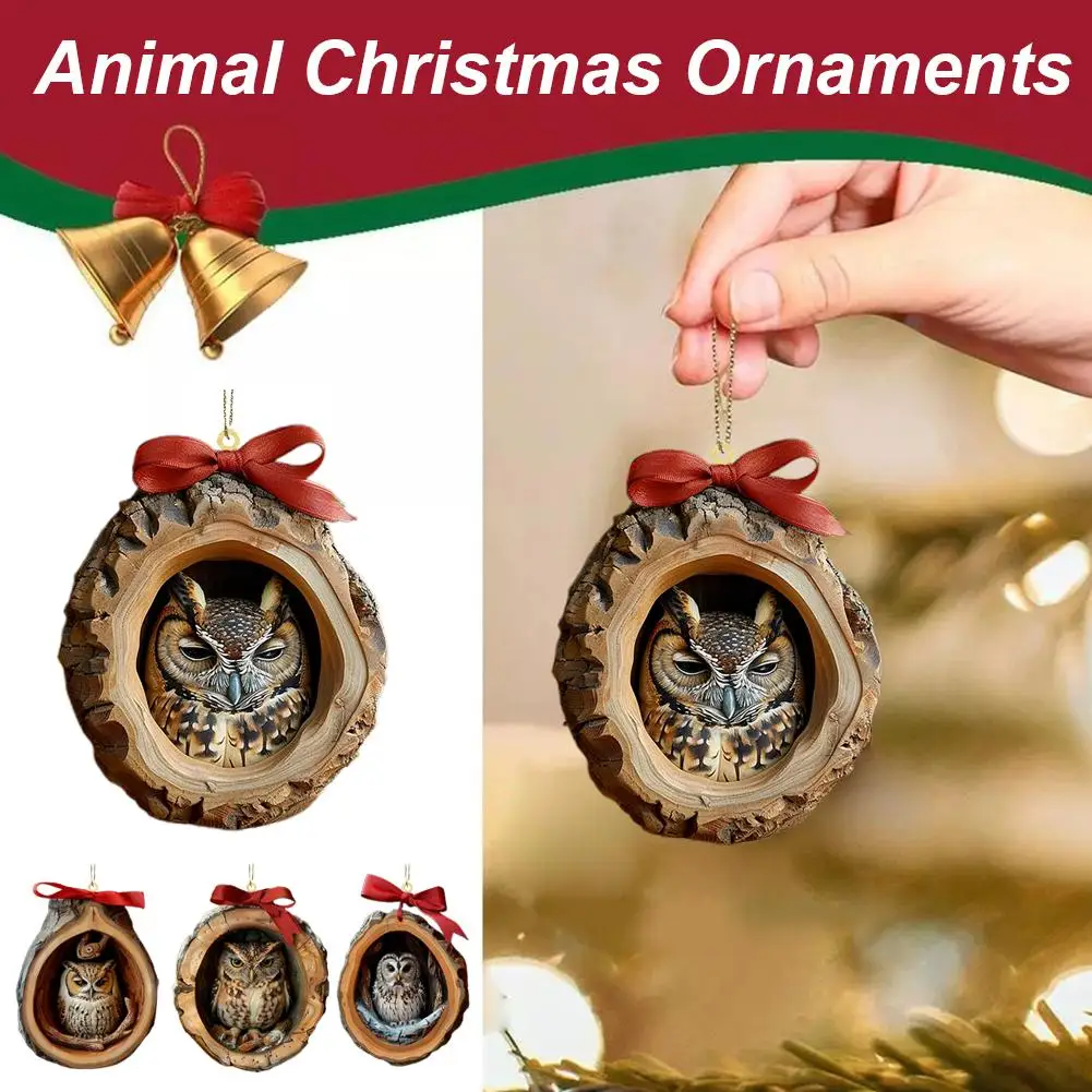 Christmas Ornaments Acrylic Cartoon Forest Acrylic Christmas Ornaments Seasonal Decor for Tree Ceiling Cute Pattern Keepsake