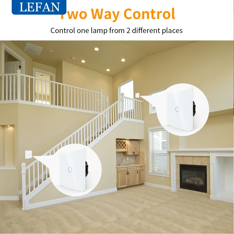 Tuya Smart Light Wifi Switch InterruptorStair Switches Glass Panel App Control Work with Alexa Google Home Yandex Smart Home
