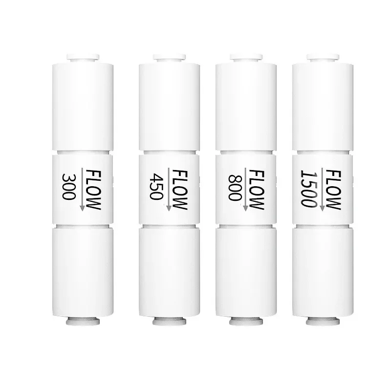 Sa46ee22162a84d9aa6da09f3aa5a541cr 300CC 450CC 800CC 1500CC System wodny RO Ogranicznik przepływu wody ściekowej Regulator 1/4 "OD Wąż Odwrócona osmoza Szybkie mocowanie rur