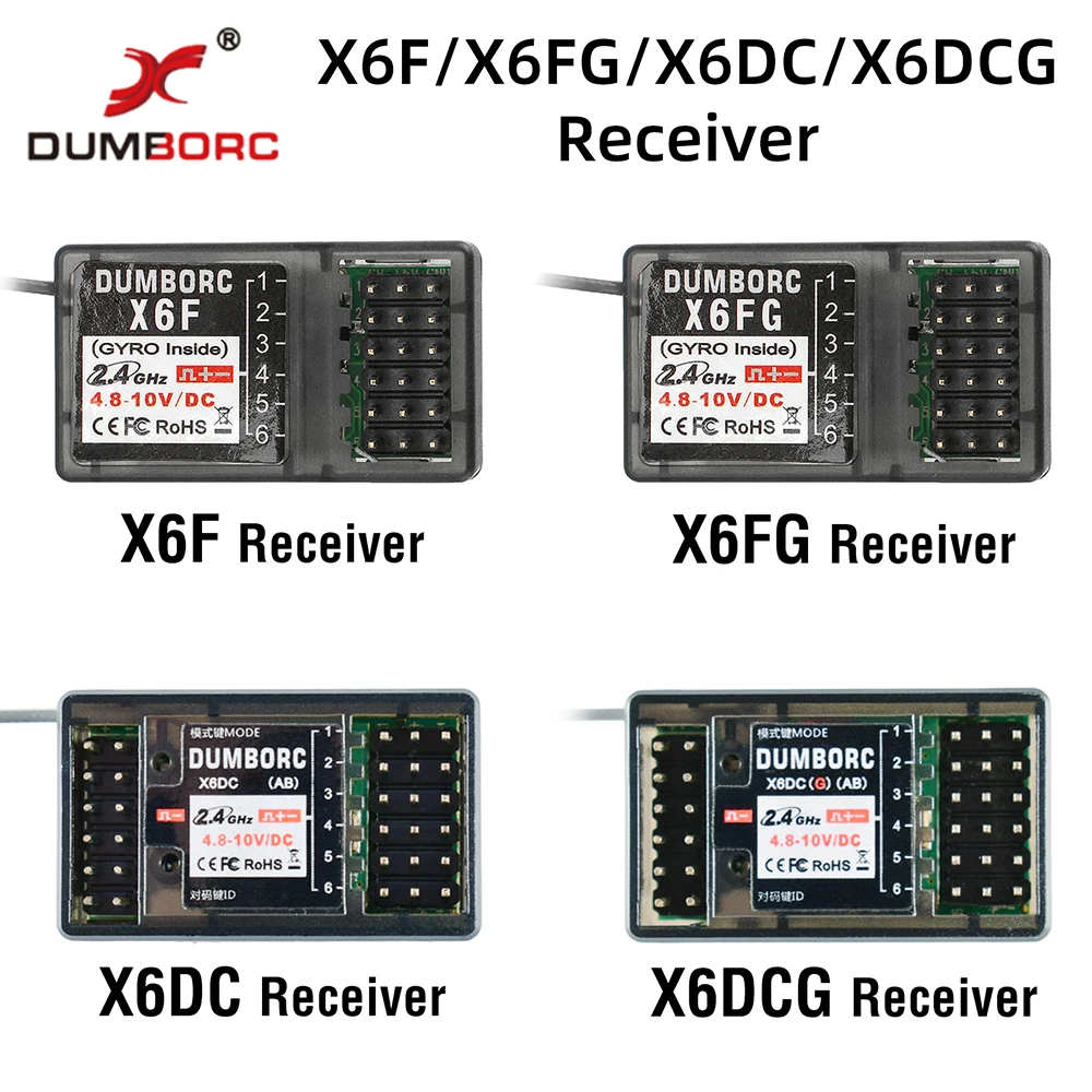 Récepteur RC 6 Canaux X6F/X6FG/X6DC/X6DCG avec Gyroscope pour Émetteur Flysky